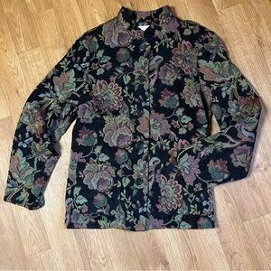 Appleseed's Black Floral Tapestry Jacket Blazer
